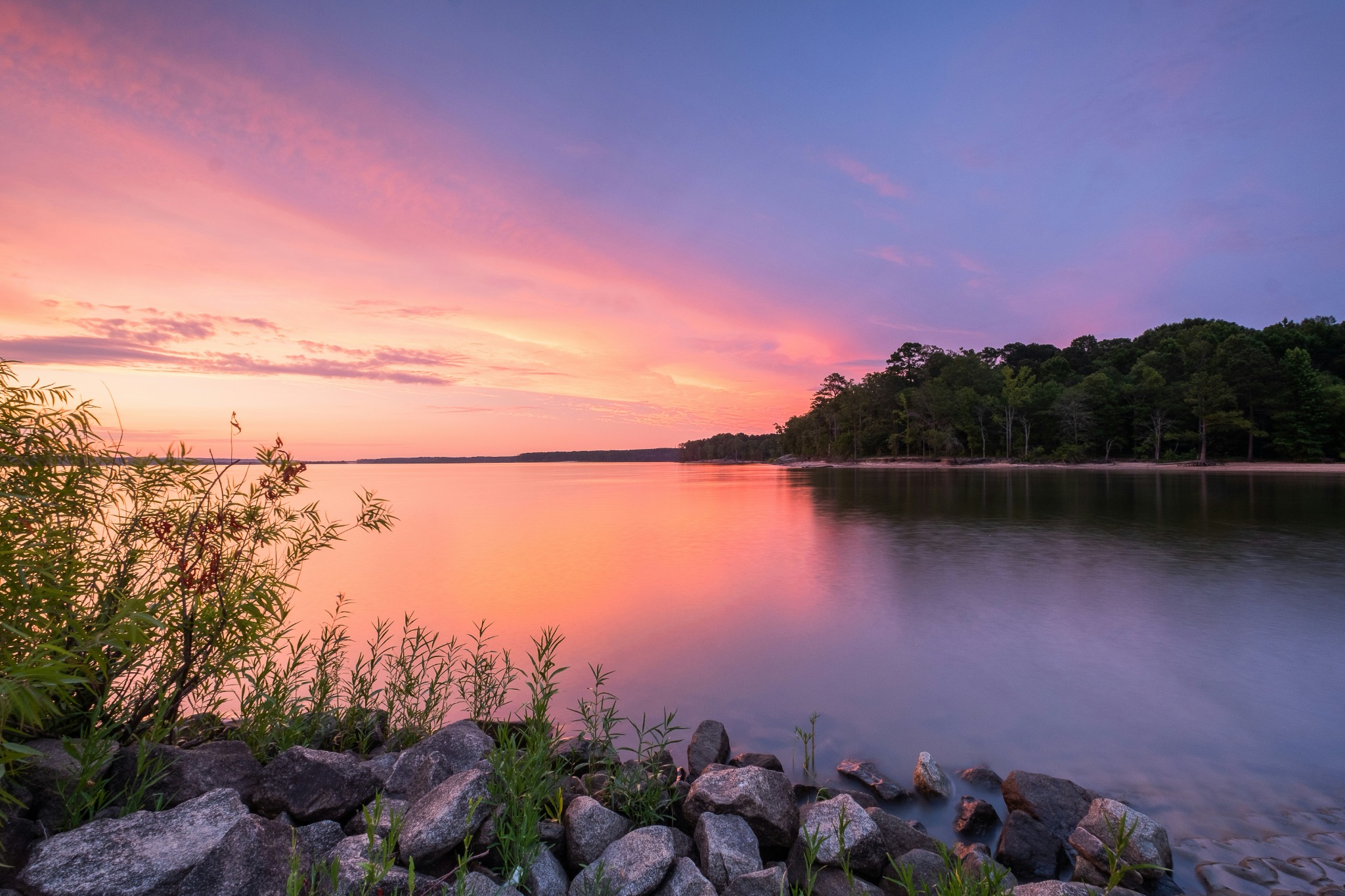 Jordan Lake, North Carolina at sunset